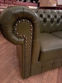 Nová kožená sedačka Chesterfield trojka. Top cena - 3