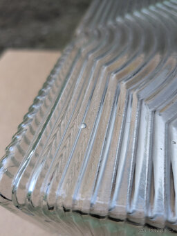 Retro skleněné hranaté nástěnné světlo, lustr - 3