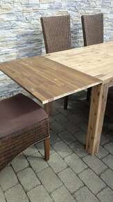 Jídelní stůl dubový rozkládací+6 židlí - 3