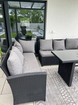 Zahradní rohová sedací souprava 5místná antracit - 3