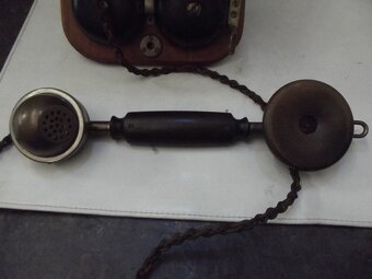 Altes Siemens Wandtelefon Fernsprecher Holz Messing usw - 3