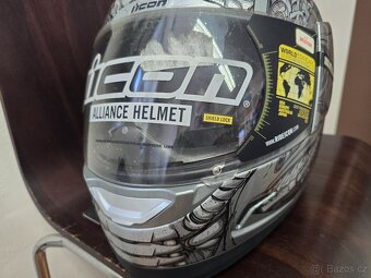 Integrální přilba Icon Alliance Speedmetal stříbrná /černá M - 3