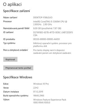 HP EliteBook 8470p,i5-3360M,WIN 10,HDD 500GB,RAM 8GB,14palců - 3