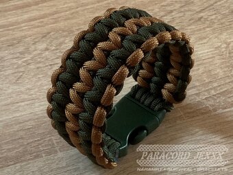 Paracord náramek (19 cm) oliv - brown - 3