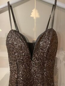 ŠATY společenské černé s flitry krátké velikost S - 3