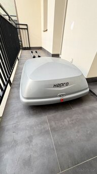 Střešní box Hapro Carver 4.5 MF + lišty Menabo Sherman - 3