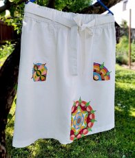 Nová lněná sukně s mandalou - 3