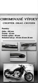 Laděné koncovky výfuků na chopper-univerzální,nové. - 3