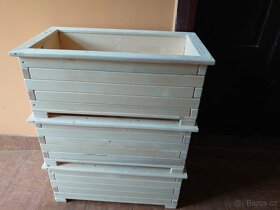 Masivní dřevěné květináče 28x34x71cm - 3