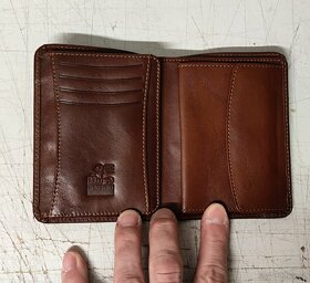 Kožená hnědá luxusní reklamní peněženka - 3