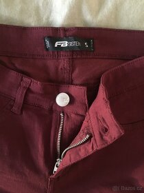 Vínové úzké skinny kalhoty Fishbone - 3