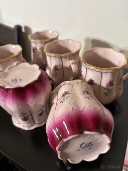 Růžový porcelán 6 hrnků Hanka 175 CHODOV - 3