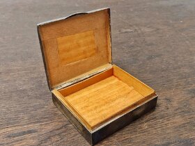 Stará alpaková krabička s monogramem - 3