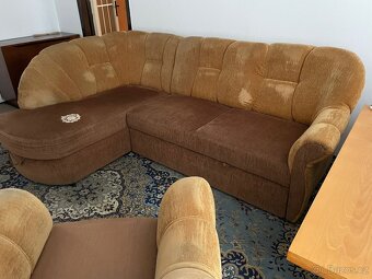 Rozkladaci sedaci souprava s kreslem a stolem - 3