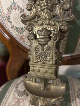 Mosazný nástěnný zápalkovník s obalem na zápalky - 3