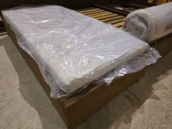 2x postel látka nový matrac komplet 90x200 výška 55 cm - 3