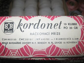 Příze háčkovací Kordonet 50 bílá i barevná - 3