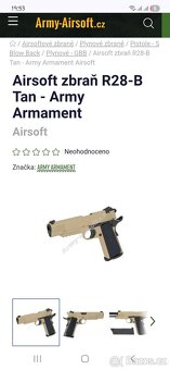 Airsoft R28-B Tan Colt 1911 celokov plyn - 3