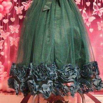 Dívčí společenské smaragdové šaty - 3