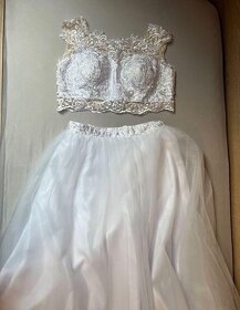 Nové dvoudílné svatební šaty, vel. XL - 3