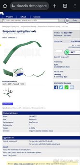 Volvo 960 S90 V90 listové péro - 3