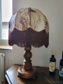 Retro lampa z masivu kvalitní stínítko 230V - 3