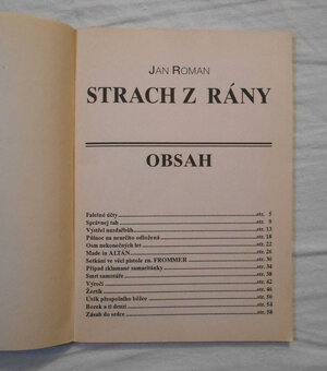 Jan Roman - Strach z rány - Magnet-Press 1992 - 3