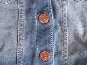 Elastická dívčí džínová bundička v.80 - 3