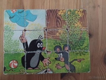 Staré dřevěné kostky Krtka - 3