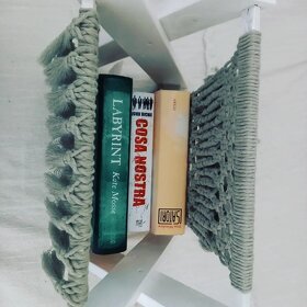 Macramé boho stojan na noviny/časopisy - 3