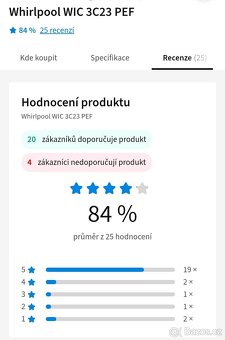 Whirlpool A++,8 programů,14 sad,6 smysl,Power Clean - 3
