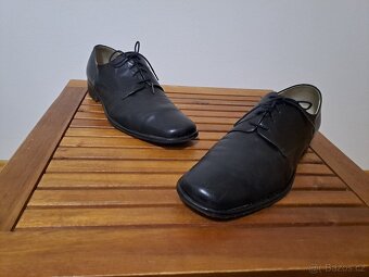PÁNSKÉ LUXUSNÍ ČERNÉ KOŽENÉ POLOBOTKY ZN. SEVAL, VEL. 43/44 - 3