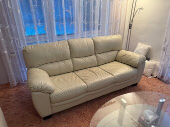 kožená sedací souprava – 2× sedačka (160 cm + 200 cm - 3