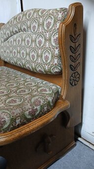 Masivní rohová lavice+2×masivní židle+rozkl.stůl - 3