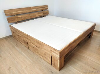 Nová postel dub masiv 180x200cm dvoulůžko - 3