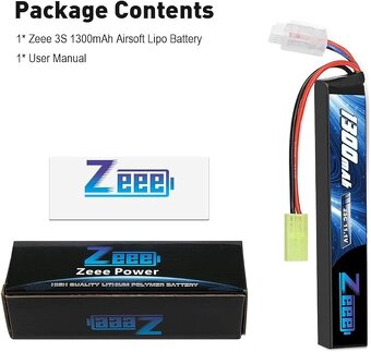 Zeee 3S Lipo baterie 11.1 V 25C 1300 mAh tyčový typ Lipo bat - 3