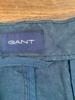 Lnene panske kalhoty Gant XL modre, bezove - 3