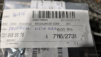 MERCEDES W116 A0019885678 příchytka prostřední lišty masky - 3