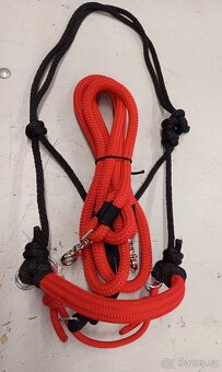 Jezdecka ohlavka sidepull a otěže nové červené - 3