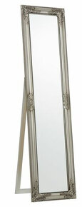 Stojací barokní zrcadlo stříbrné dřevěné fazeta 160x40cm - 3