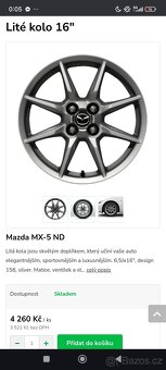 Alu kola MX-5 ND originál 16' - 3