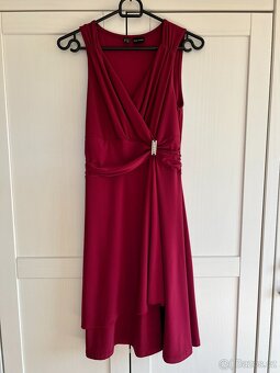 Elegantní vínové šaty vel. XS - 3