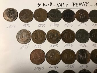 Anglické historické mince "HALF PENNY" - 3