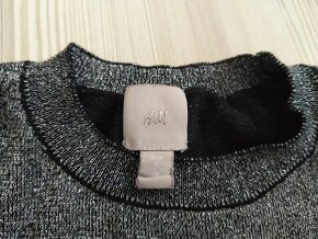 Černo stříbrný lehoučký svetřík zn. H&M vel. S / 36 / 8 - 3