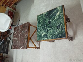 Prodám 2 x krásné stolky z mramorovými deskami - 3