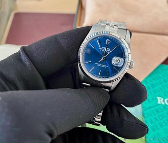 ♛ Rolex Datejust 16234 Modrý Sunburst, Bílé Zlato 🇨🇭 - 3