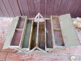 Bedna na nářadí plechová retro tři patra - 3