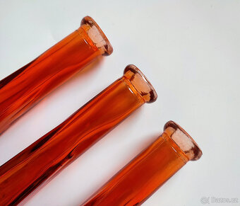 3 kusy skleněné vázy, oranžová - 3