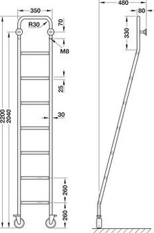 Posuvný žebřík knihovna šatna - 3