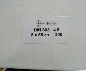 ŠROUB DIN 603 4.8,8x55zn.600kusů-nové. - 3